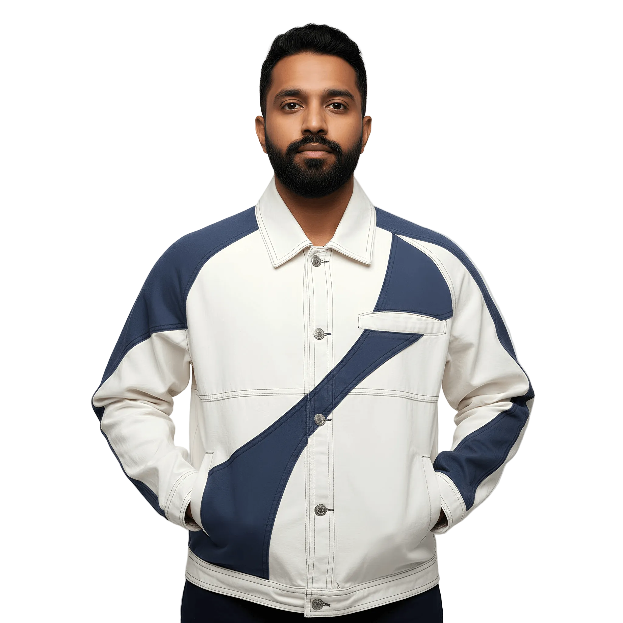 My Girlfriend Is Out of Town Denim Jacket men wearing lifestyle shot